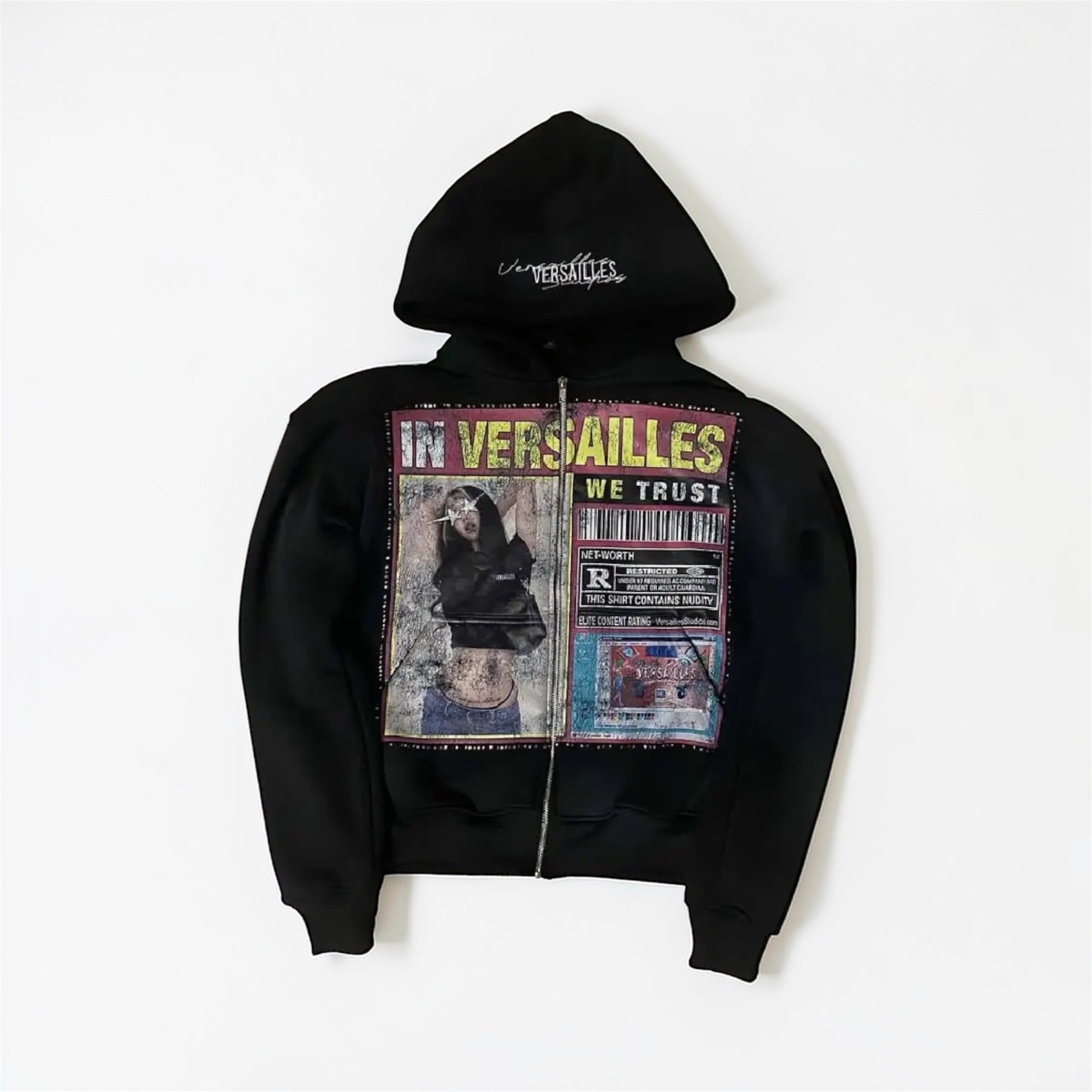 Versailles Zip Up Hoddie (Pink/Black)
