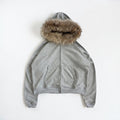 Gray Fur/Extra Fur Zip Up Hoodie
