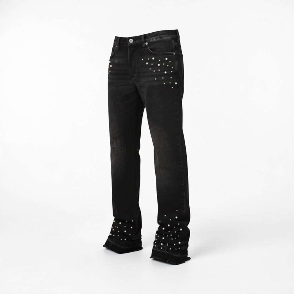 Pearl Black Flared Jeans