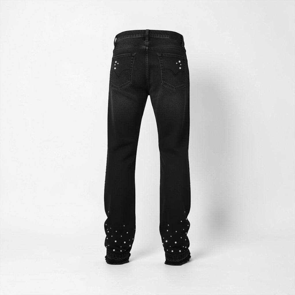 Pearl Black Flared Jeans